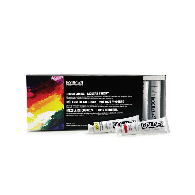 Golden Color Mixing Set Modern Theory Set of 8 Bright Clean Mixing Acrylic Paints for Professional Colour Blending - Retail Maharaj