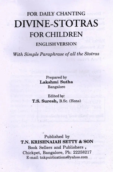 For Daily Chanting- Divine-Stotras for Children (In Roman with Translation) - Retail Maharaj