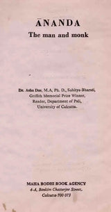 Ananda the Man and Monk (An Old and Rare Book)