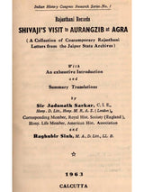 Shivaji's Visit to Aurangzib at Agra – A Collection of Contemporary Rajasthani Letters from the Jaipur State Archives