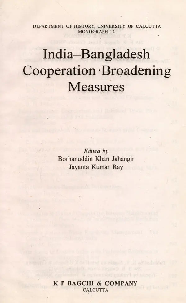 India-Bangladesh Cooperation Broadening Measures (An Old and Rare Book)