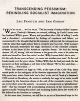 Necessary and Unnecessary Utopias Socialist Register 2000 (An Old and Rare Book)