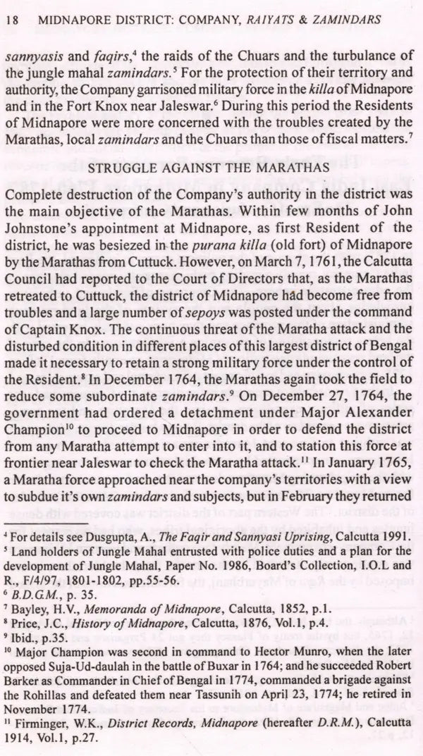 Midnapore District Company, Raiyats and Zamindars 1760-1885 - Retail Maharaj
