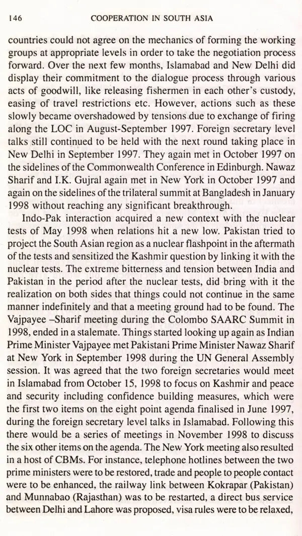 Cooperation in South Asia- The Indian Perspective