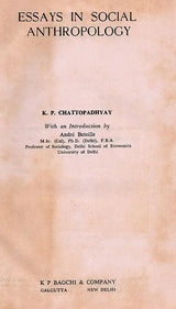 Essays in Social Anthropology (An Old and Rare Book)