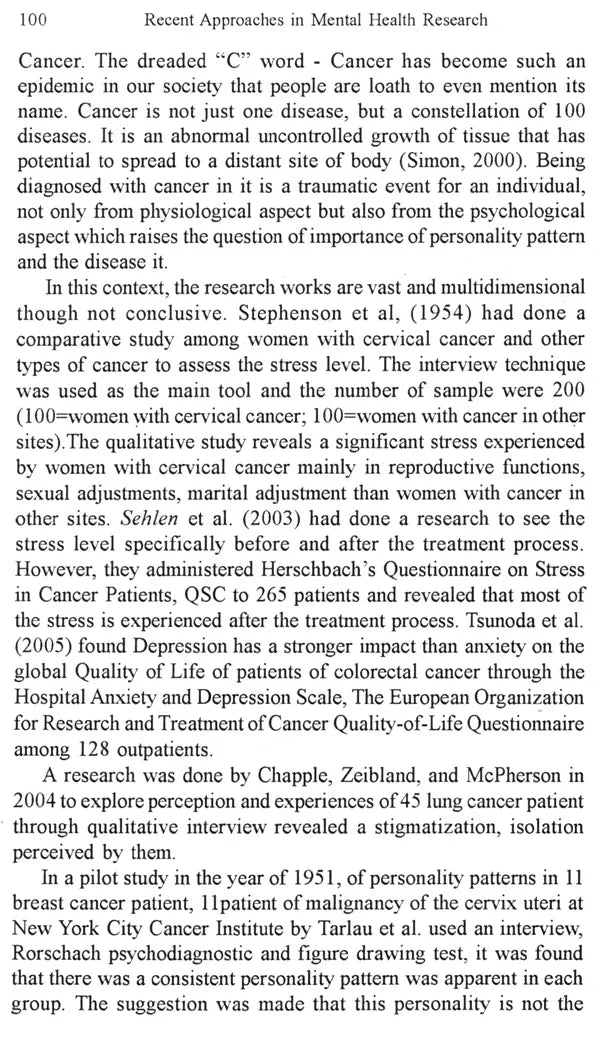 Recent Approaches in Mental Health Research