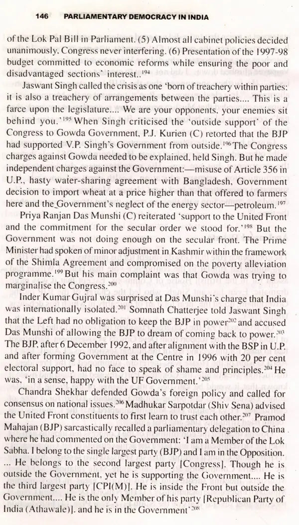 Parliamentary Democracy in India- Government and Opposition