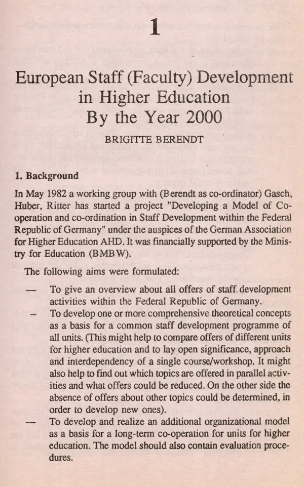Academic Staff Development in Higher Education (An Old and Rare Book)
