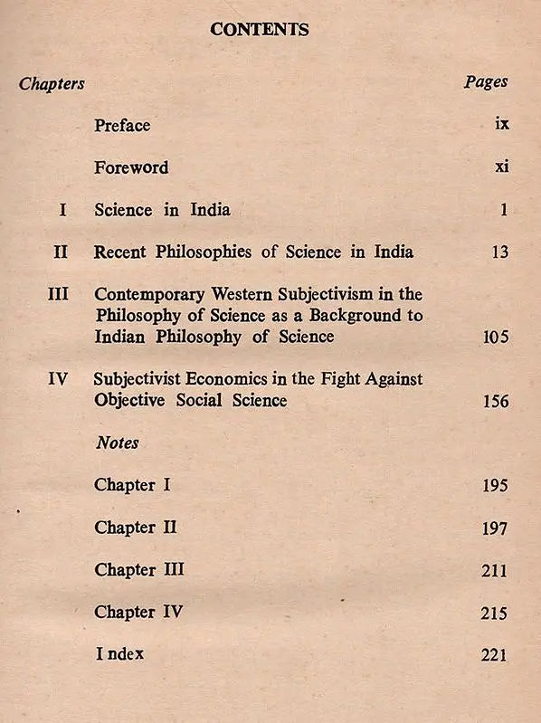 Objectivity and Subjectivism in the Philosophy of Science with Special Reference to India (An Old and Rare Book)