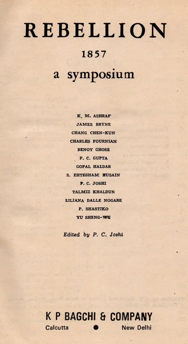 Rebellion 1857- A Symposium (An Old and Rare Book) - Retail Maharaj