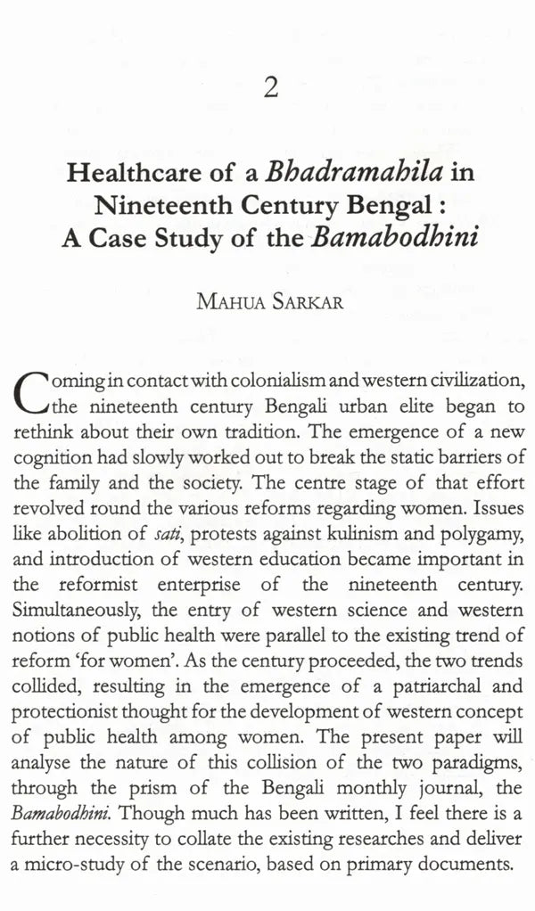 Health has a History- Revisiting Bengal