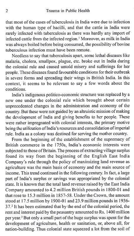 Trauma in Public Health Tuberculosis in Twentieth-Century India