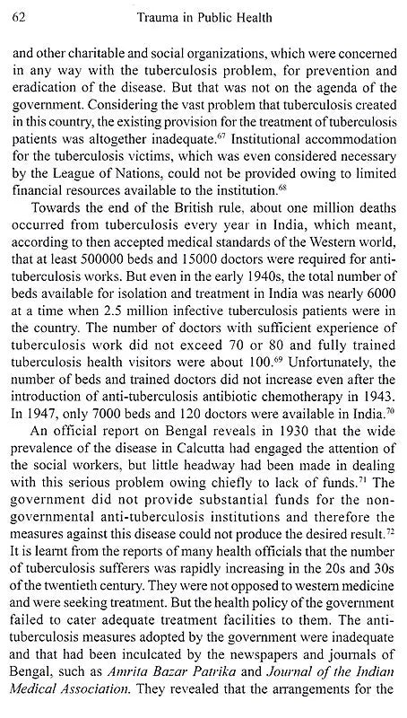 Trauma in Public Health Tuberculosis in Twentieth-Century India