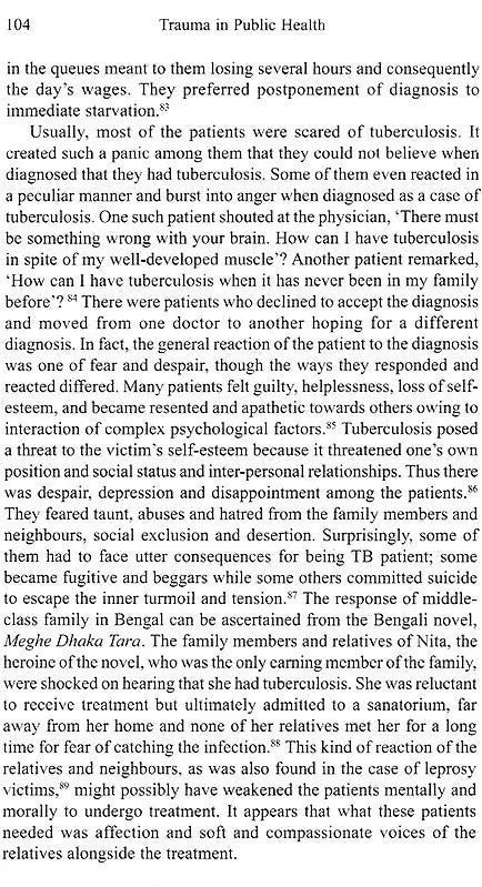 Trauma in Public Health Tuberculosis in Twentieth-Century India