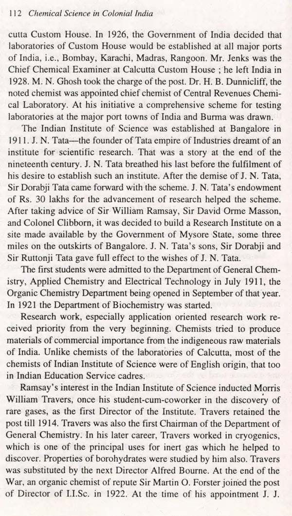Chemical Science in Colonial India- The Science in Social History