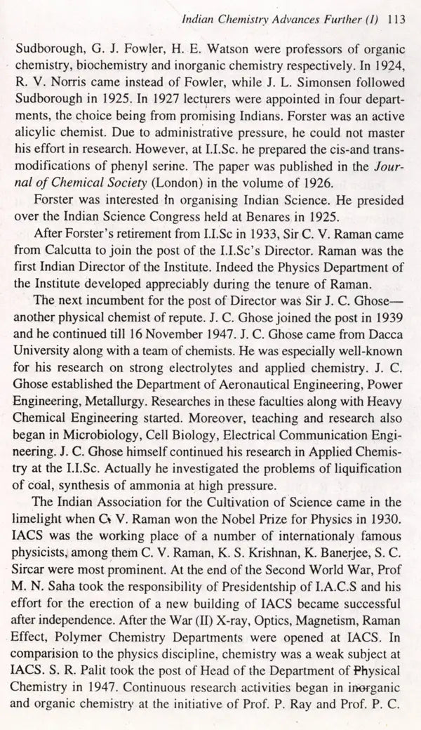 Chemical Science in Colonial India- The Science in Social History