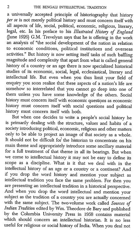 The Bengali Intellectual Tradition from Rammohun Roy to Dhirendranath Sen (An Old and Rare Book)