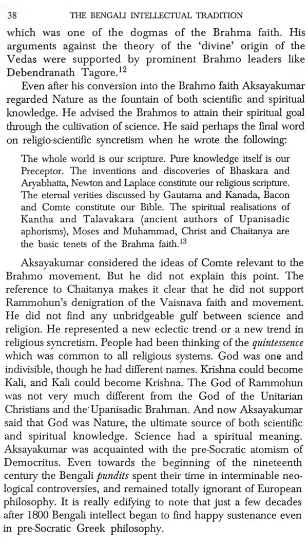 The Bengali Intellectual Tradition from Rammohun Roy to Dhirendranath Sen (An Old and Rare Book)