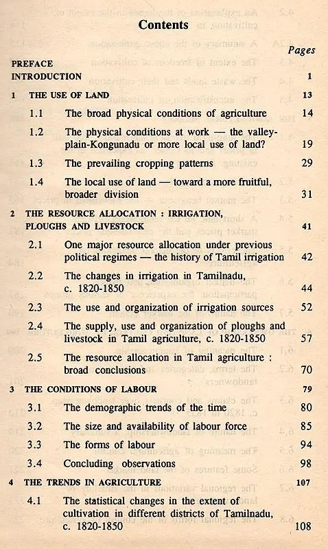 The Agrarian Economy of Tamilnadu 1820-1855