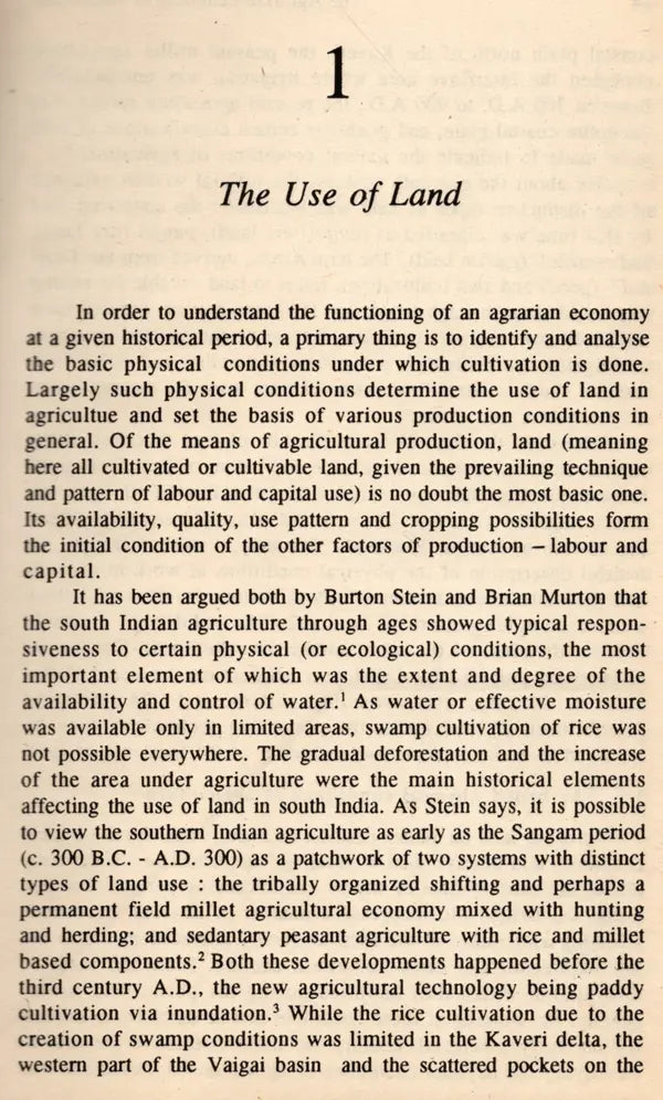 The Agrarian Economy of Tamilnadu 1820-1855