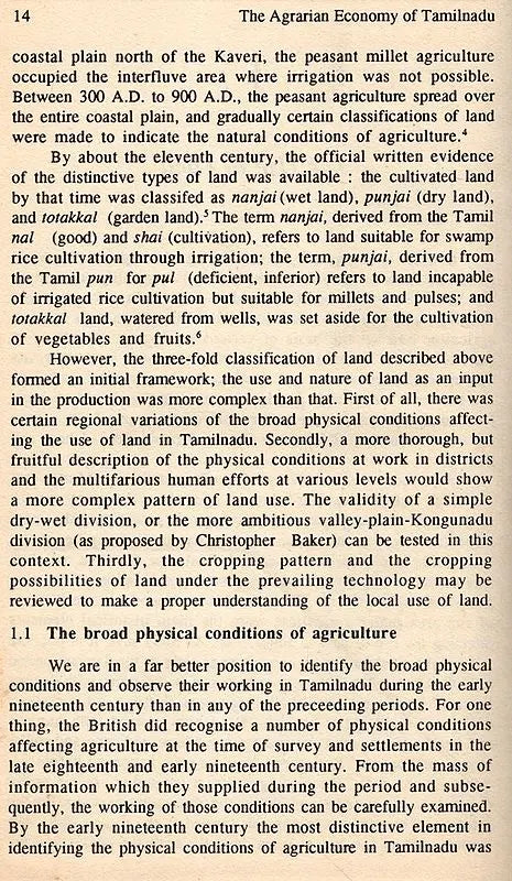 The Agrarian Economy of Tamilnadu 1820-1855