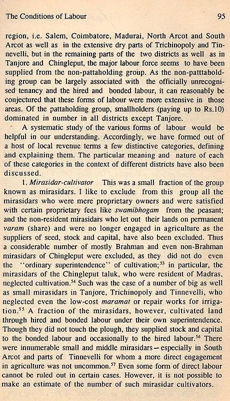 The Agrarian Economy of Tamilnadu 1820-1855