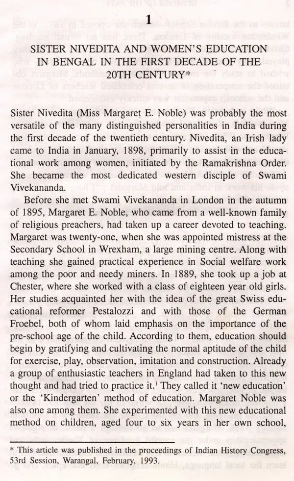Glimpses of the Past- Essays on Sister Nivedita and Her Contemporaries