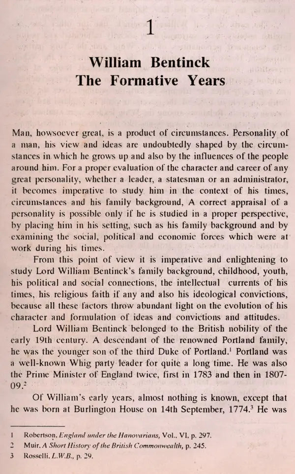 Indian Administration of Lord William Bentinck (An Old and Rare Book)