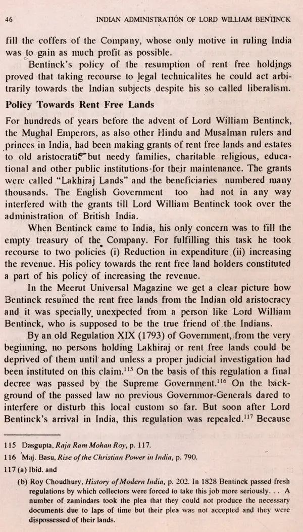 Indian Administration of Lord William Bentinck (An Old and Rare Book)