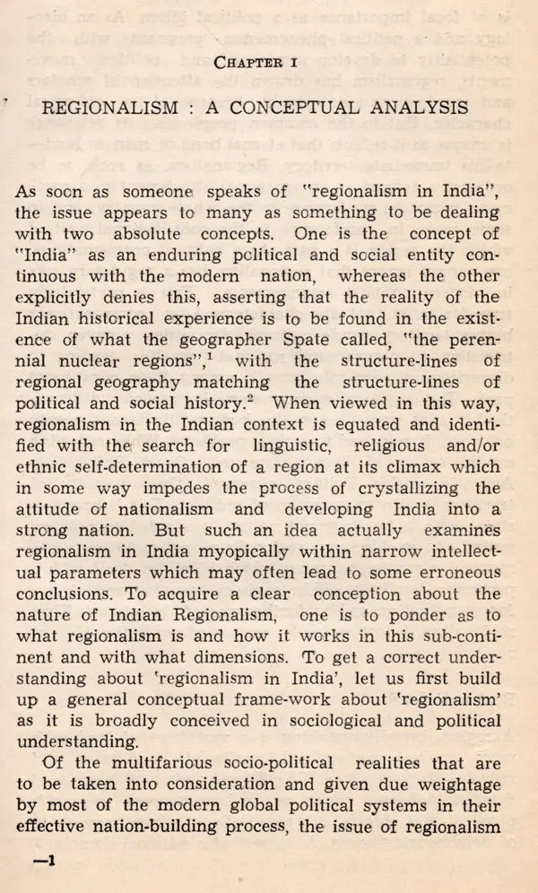 Regionalism in Indian Perspective