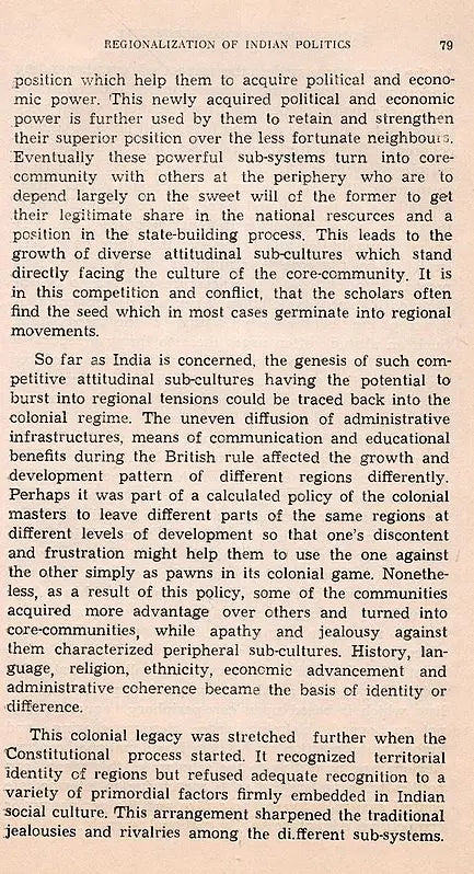Regionalism in Indian Perspective