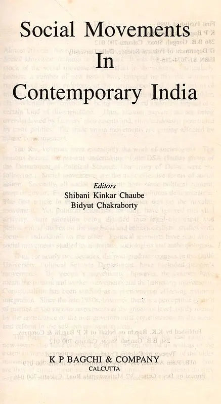 Social Movements in Contemporary India (An Old and Rare Book)