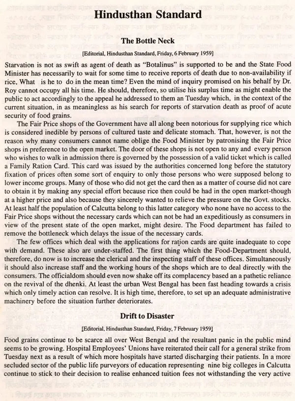 Food Movement of 1959- Documenting a Turning Point in the History of West Bengal (An Old and Rare Book) - Retail Maharaj
