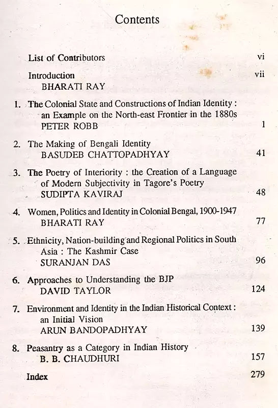 Politics and Identity in South Asia (An Old and Rare Book)