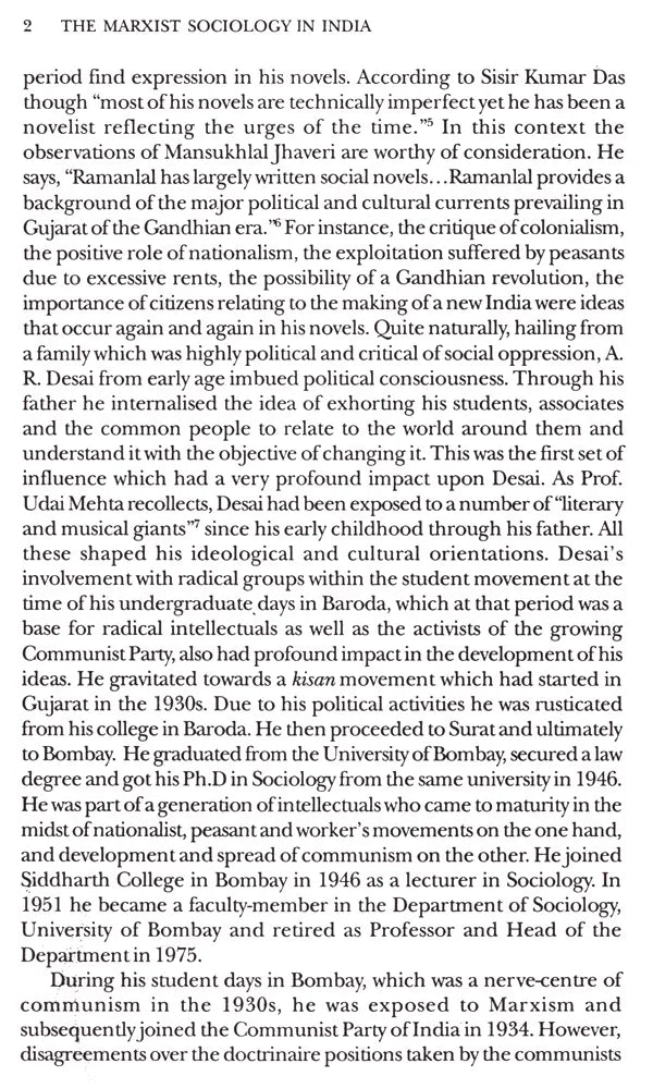 The Marxist Sociology in India- A Study of the Contribution of A.R. Desai