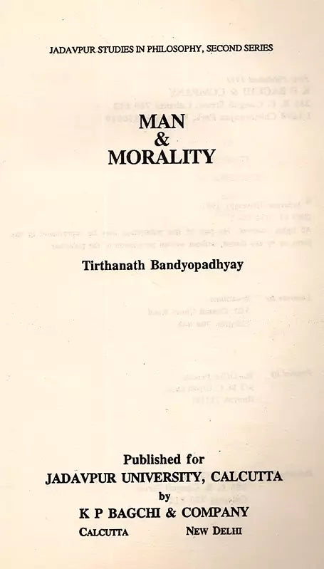 Man and Morality (An Old and Rare Book) - Retail Maharaj