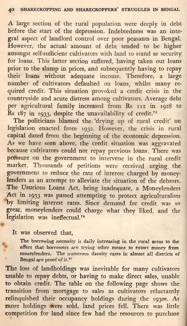 Sharecropping and Sharecroppers Struggles in Bengal 1930-1950 - Retail Maharaj