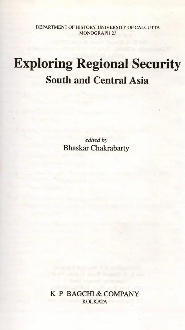 Exploring Regional Security South and Central Asia - Retail Maharaj