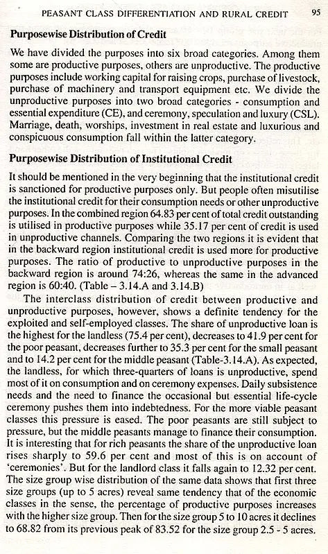 Rural Credit and Class-Differentiation- West Bengal Under Left Interventionist Regime - Retail Maharaj