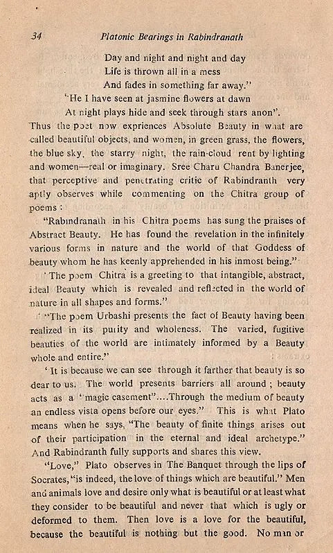Platonic Bearings in Rabindranath (An Old and Rare Book) - Retail Maharaj