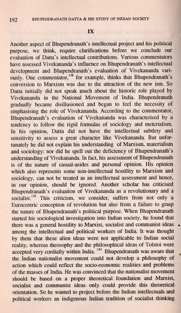 Bhupendranath Datta and His Study of Indian Society (An Old and Rare Book) - Retail Maharaj
