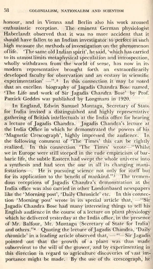Colonialism Nationalism & Scientism- A Study of Acharya Jagadis Chandra Bose (An Old and Rare Book) - Retail Maharaj