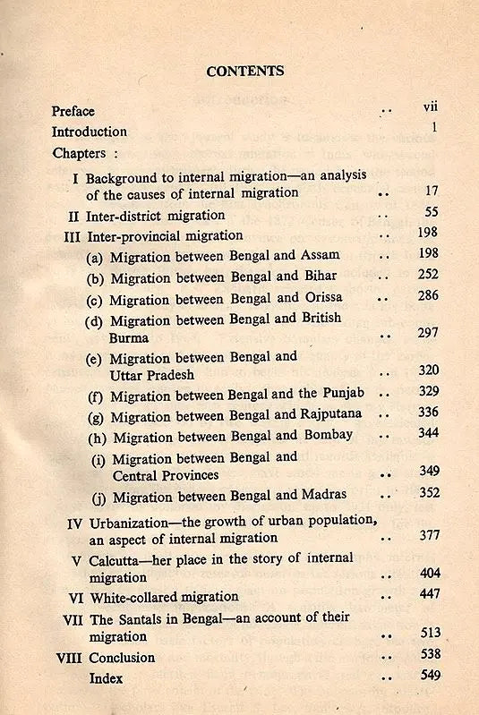 Internal Migration in India- A Case Study of Bengal (An Old and Rare Book) - Retail Maharaj