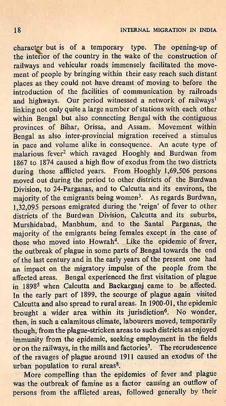 Internal Migration in India- A Case Study of Bengal (An Old and Rare Book) - Retail Maharaj