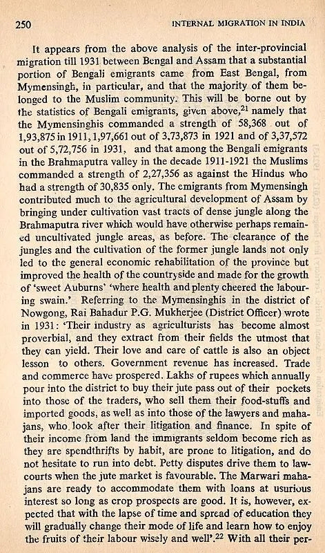 Internal Migration in India- A Case Study of Bengal (An Old and Rare Book) - Retail Maharaj