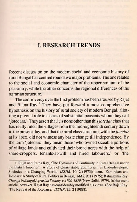 Agrarian System in Eastern Bengal C. 1870-1910 (An Old and Rare Book) - Retail Maharaj