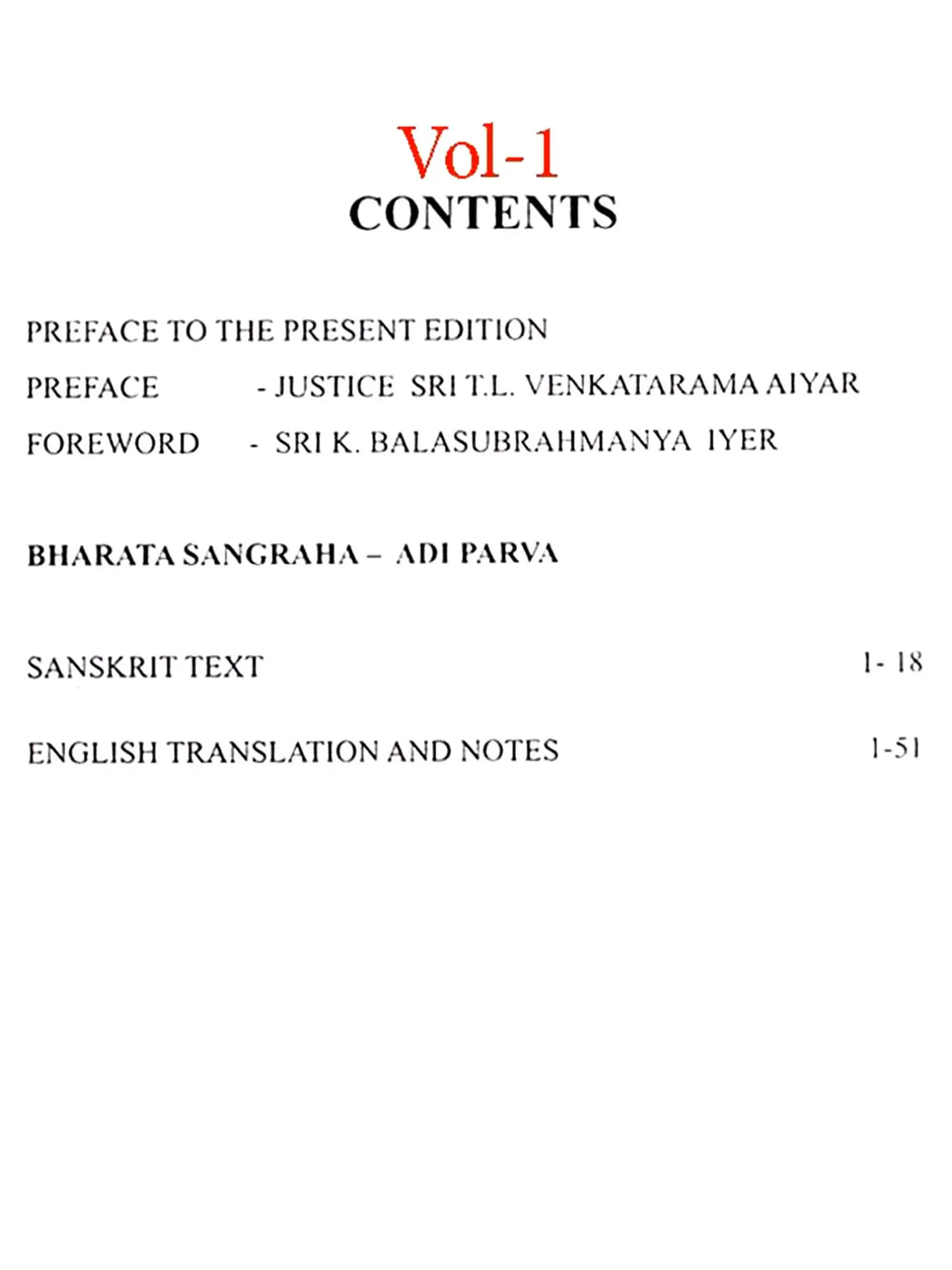 Bharata Sangraha – Adi Parva and Virata Parva (Set of 2 Volumes)