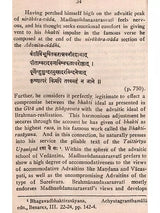 Compromises in the History of Advaitic Thought (An Old and Rare Book)
