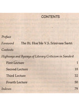 Highways and Byways of Literary Criticism in Sanskrit (An Old and Rare Book)