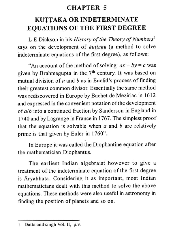 History of Ancient Indian Algebra